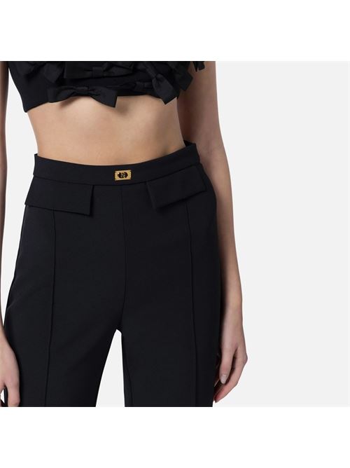 Pantaloni in crêpe con placca logo ELISABETTA FRANCHI | PA07851E251E2110